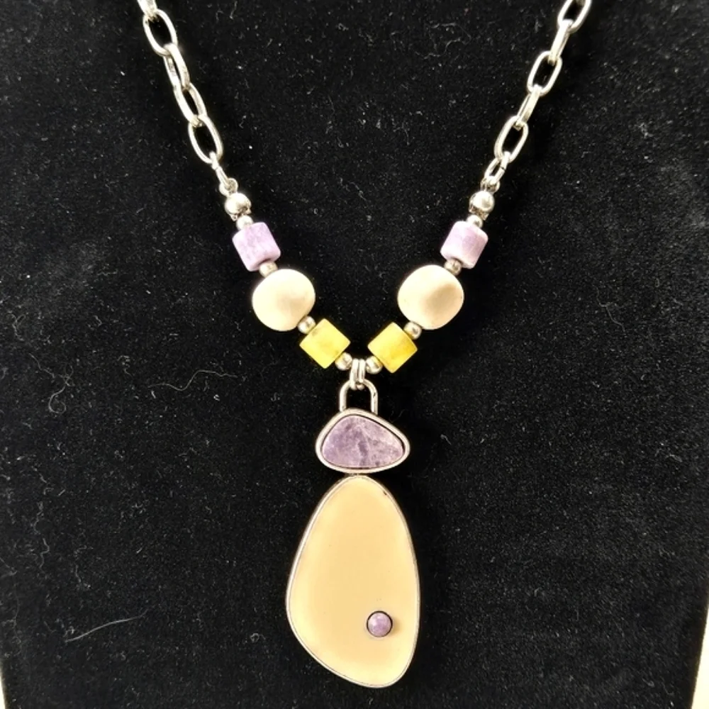 Natural Stone Pendant Necklace 24